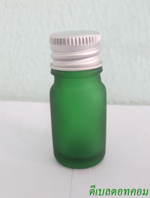 ขวดอโรมาเขียวขุ่น  5 ml +ฝาเกลียวอลูมิเนียมม้วนขอบ