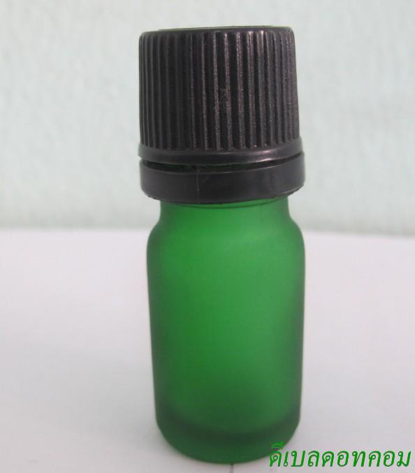 ขวดอโรมาเขียวขุ่น  5 ml +ฝาเกลียวพลาสติกดำ