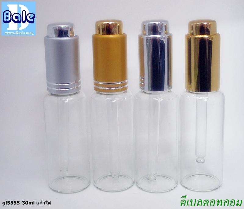 ขวดแก้วใส +ฝากดดรอปเปอร์  ขนาด 30 ml