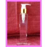 ขวอpetเหลี่ยมใส+หัวปั้มใสทองเงา(150ml)