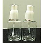 SB ขวดpet-50ml+ปั้มจุ๊บขาวฝาครอบใส คาด k เงิน คอ 20