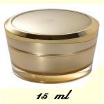 กระปุกฝากลมทองขอบทองเงา 15ml (ทรงเตี้ย)