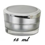 กระปุกฝากลมเงินขอบเงินเงา 15ml (ทรงเตี้ย)