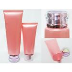 หลอดบีบโฟมสีชมพู+ฝาอคลิลิคกลมใสสีชมพูเงาจุกใหญ่ 120กรัม