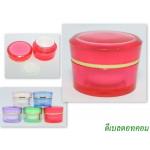 กระปุกฝากลมขอบทองฐานแคบสีแดง 5 กรัม
