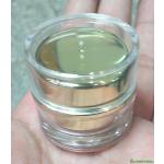 กระปุกกลมตรง สีทองเงา ขอบขลิบ 5 g (ฝาโปร่ง) (dcode:223)