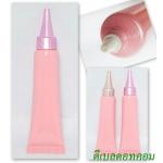 หลอดโฟมชมพูมุกฝาแหลมสั้นเมทาลิคสีชมพู 15 ml