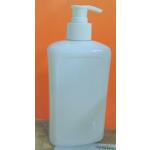 ขวดpetเหลี่ยมแบนสีขาวแป้ง500ml พร้อมปั้มดีดสีขาว