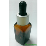 ขวดแก้วอโรมา15mlเหลี่ยม+ดรอปเปอร์สีเงินด้าน+จุกดำ