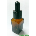 ขวดแก้วอโรมา15mlเหลี่ยม+ดรอปเปอร์สีดำ+จุกดำ