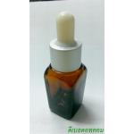 ขวดแก้วอโรมา15mlเหลี่ยม+ดรอปเปอร์สีเงินด้าน+จุกขาว