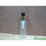ขวดpet-003(100ml)+หัวปั้มดีดสีดำปากเป็ดขอบทองเงา 24