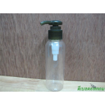ขวดpet-003(100ml)+หัวปั้มกระดุมงาช้างสีเขียวมะกอก 24มม.