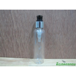 ขวดpet-003(120ml)+หัวปั้มดีดดำปากเป็ดขอบเงินเงา 24มม.
