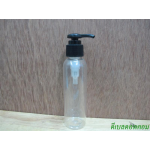 ขวดpet-003(120ml)+หัวปั้มกระดุมงาช้างสีดำ24มม.