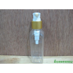 ขวดLU(100ml)+หัวปั้มดีดขาวปากเป็ดทองด้าน24มม.