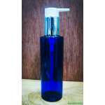 ขวด PET 120ml( กลมน้ำเงินไหล่ตัด)+ปั้มขาวเงินเงาคอ 24 มม.
