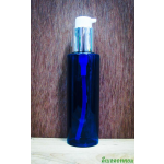 ขวด PET 120ml( กลมน้ำเงินไหล่ตัด)+ปั้มขาวเงินเงาคอ 24 มม.