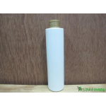 ขวดpet ขาวแป้งทรงกลมกระบอก 200 ml+ฝาเกลียวพลาสติกสีทอง 24มม.