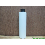 ขวดpet ขาวแป้งทรงกลมกระบอก 200 ml+ฝาเกลียวพลาสติกสีดำ 24มม.