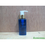 SB-120mlเหลี่ยม(สีน้ำเงิน)+หัวปั้มดีดใสปากเป็ดทองเงา  24มม.