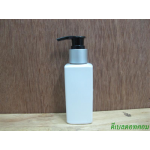 SB-120ml(ขาว)+หัวปั้มดีดดำปากเป็ดขอบเงินด้าน  24มม.