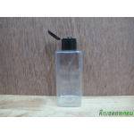 pet เหลี่ยม SB 180 ml. สีใส+ฝาป๊อกแป๊กสีดำ 24มม.