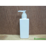 pet เหลี่ยม SB 180สีขาว+หัวปั้มดีดสีใสปากเป็ด 24มม.