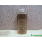 pet เหลี่ยม SB 180 ml. สีชาทอง+ฝาอลูมีเนียมม้วนขอบสีทอง 24มม.