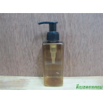 ขวด pet เหลี่ยม SB 180 ml. สีชาทอง+หัวปั้มดีดสีดำปากเป็ด 24มม.