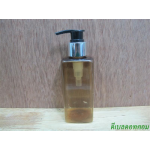 ขวด pet เหลี่ยม SB 180 ml. สีชาทอง+หัวปั้มดีดสีดำปากเป็ดเงินเงา 24มม.