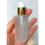 ขวดแก้วขุ่นแบน 30 ml ปั้ม pb38 สีทอง