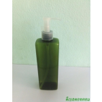 SB-240mlแบน สีเขียวมะกอก +ปั้มดีดทรงก๊อกน้ำคอ 24 สีใส