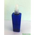 SB-240mlแบน สีน้ำเงิน +ปั้มดีดทรงก๊อกน้ำคอ 24 สีใส