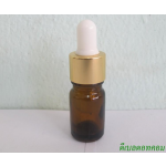 ขวดอโรมาชาใส  5 ml +ดรอปเปอร์ทองเงา+จุกบีบสีขาว