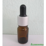 ขวดอโรมาชาใส  5 ml +ดรอปเปอร์เงินด้าน+จุกบีบสีดำ