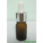 ขวดอโรมาชาขุ่น  5 ml +ดรอปเปอร์เงินเงา+จุกบีบสีขาว