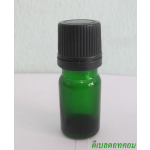 ขวดอโรมาเขียวใส  5 ml +ฝาเกลียวพลาสติกดำ