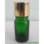 ขวดอโรมาเขียวใส  5 ml +ฝาเกลียวอลูทองเงา