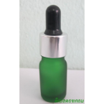ขวดอโรมาเขียวขุ่น  5 ml + ดรอปเปอร์เงินเงา+จุกบีบดำ
