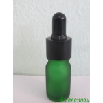 ขวดอโรมาเขียวขุ่น  5 ml + ดรอปเปอร์ดำ+จุกบีบดำ