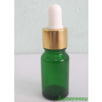ขวดอโรมาเขียวใส  10 ml + ดรอปเปอร์ทองเงา+จุกขาว