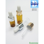 ขวดแก้วสี + จุกขาวดรอปเปอร์ขอบสี 3ml,5ml