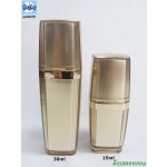 ขวดปั้มทรงเหลี่ยมสีทอง 15ml-30ml