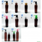 ขวดพลาสติก+หัวปั้ม สีชา  100ml,120ml,150ml