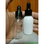 ขวดบุหรี่ecigกลมใส 30ml + หัวจุกdropper สีดำ ขวดหยด