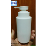 ขวดพลาสติกทรงกระบอก สีขาว 300ml + หัวปั้ม yb สีขาว