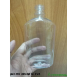 ขวดพลาสติกทรงแบนรี ขนาด 300 ml คอขวด 24mm