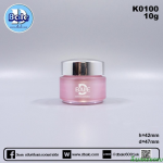 กระปุกอะคริลิค ชมพูฝาเงิน k0100-10g