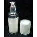 ขวดปั้มสีขาวมุก ขอบปากสีเงินเงา 15ml